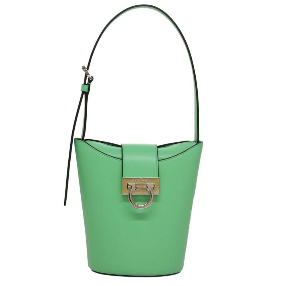 Salvatore Ferragamo Leather Gancini Shoulder Bag Green